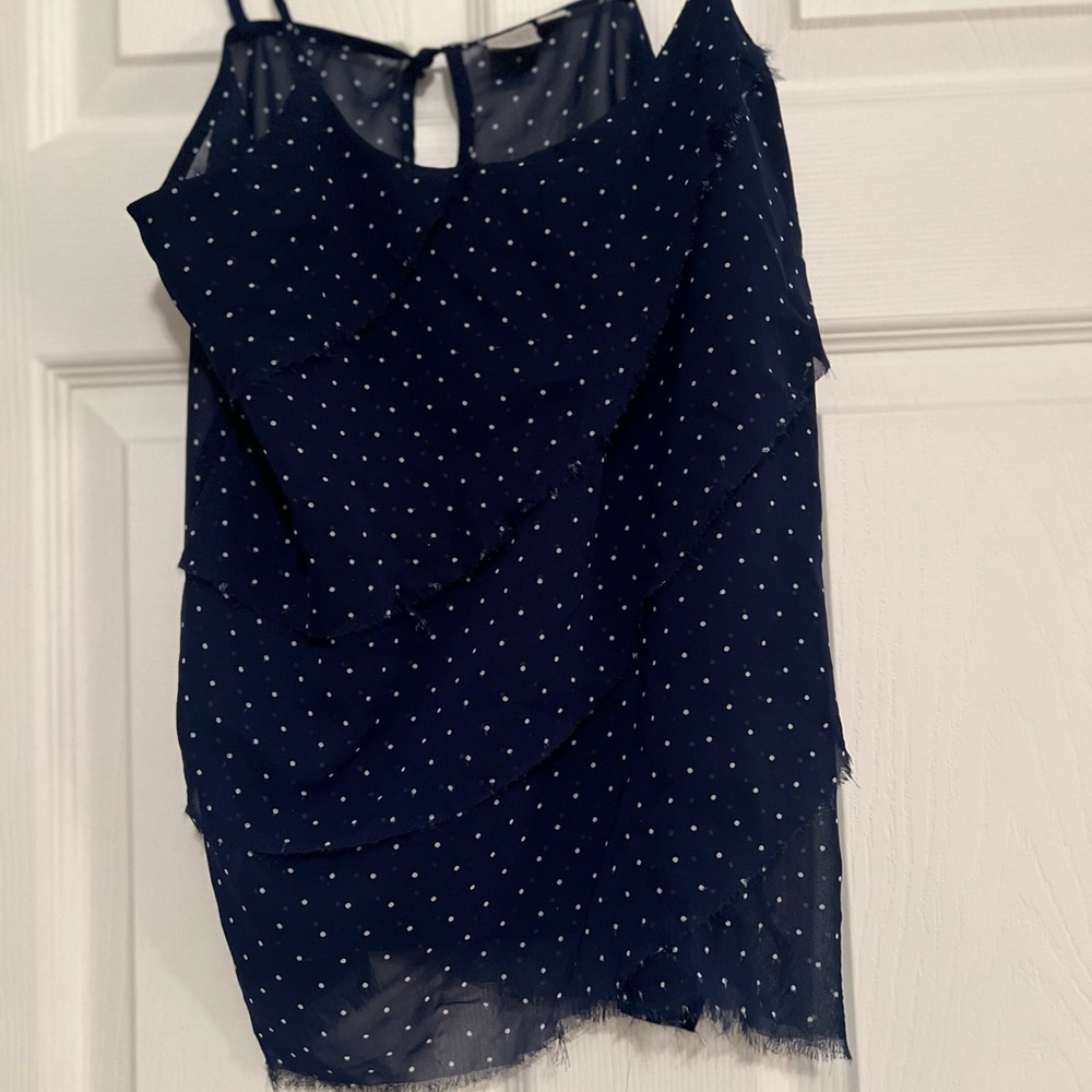 Twik Simons Navy Polka Dot Top Women's Size S